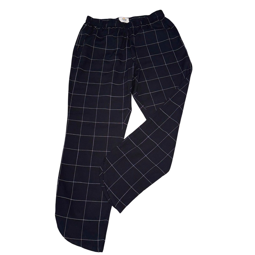 Marine Layer Allison Pant Black White Windowpane Grid Elastic Waist Small